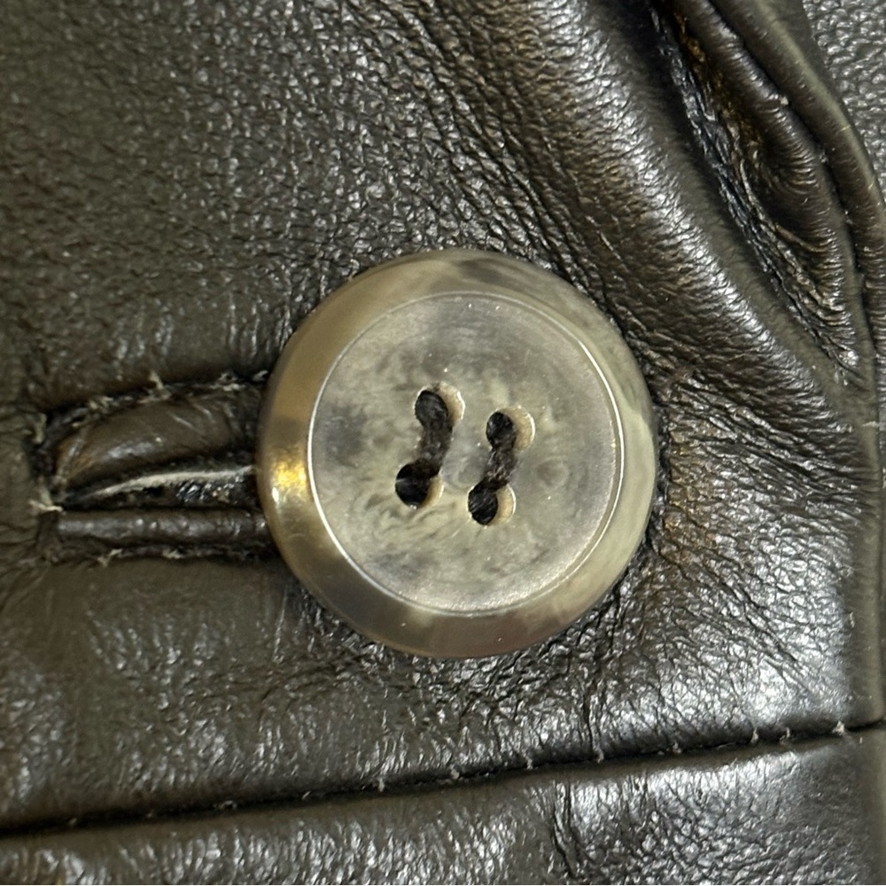 Vintage 90s Y2K Leather Jacket goth Whimsigoth minimalist grunge emo punk S - Picture 5 of 16